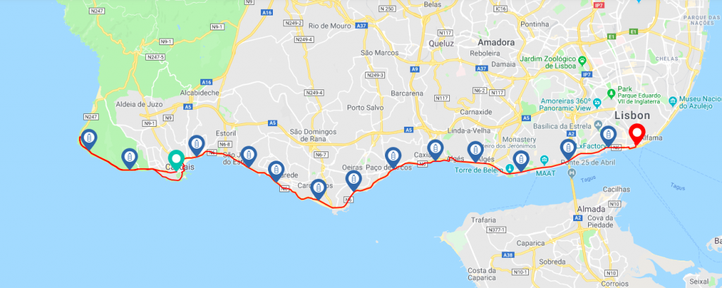 Трасса Лиссабонского марафона (EDP Maratona de Lisboa) 2019