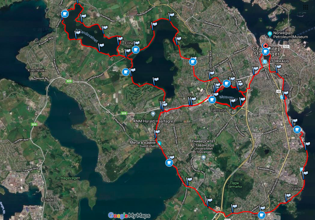 Трасса Ставангерского марафона (Stavanger Marathon) 2019