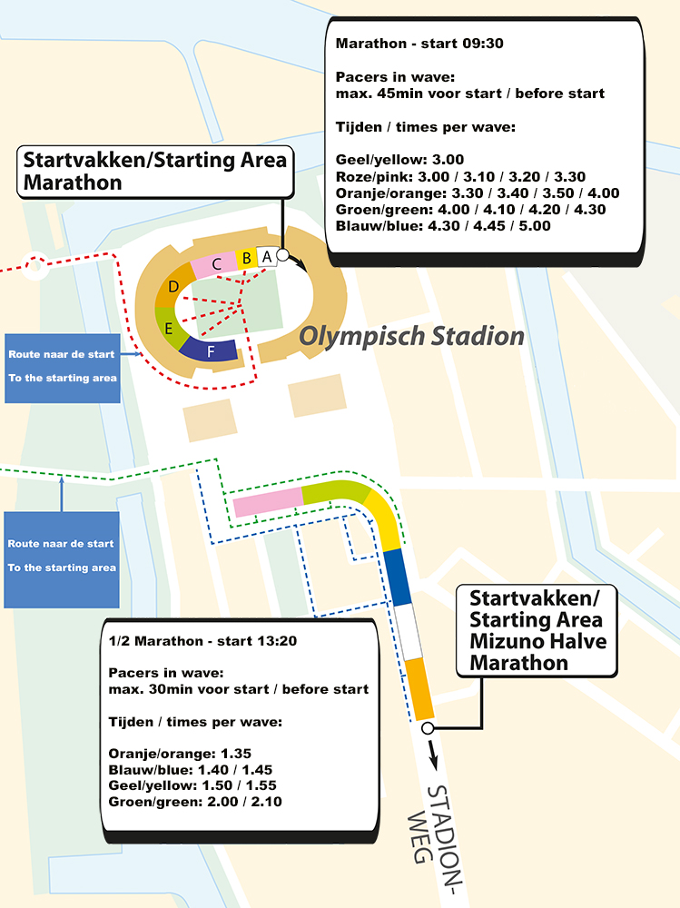 Пейсмейкеры на Амстердамском марафоне (TCS Amsterdam Marathon) и полумарафоне (Mizuno Halve Marathon) 2019