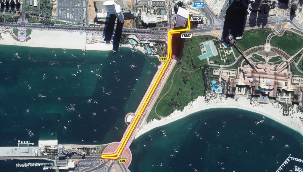 Трасса забега на 2,5 км в рамках Абу-Дабийского марафона (ADNOC Abu Dhabi Marathon) 2019