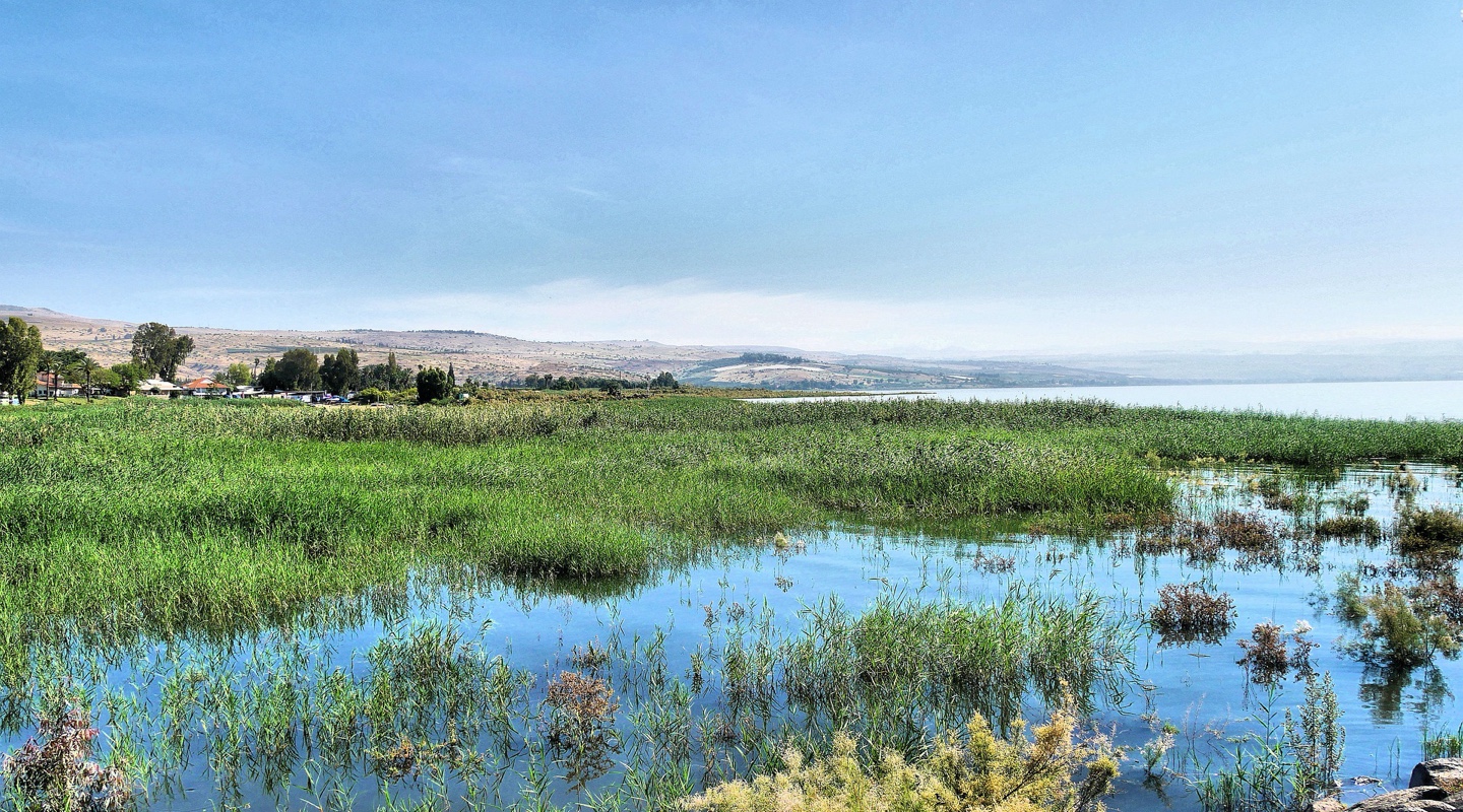 Киннерет озеро в Израиле вертикально