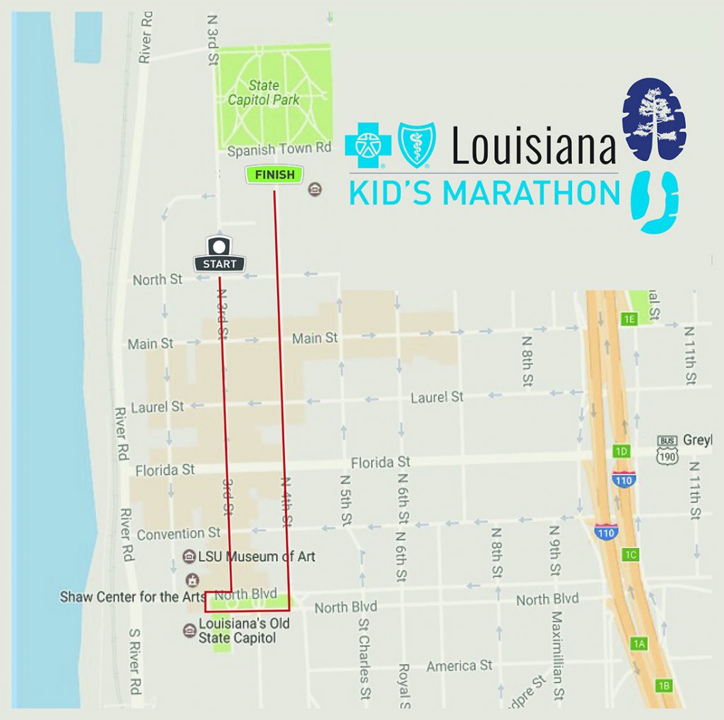 Course of the Kids Race, Louisiana Marathon 2021