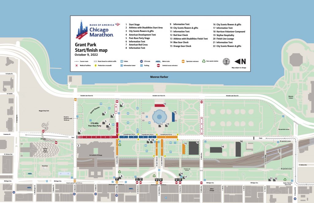 Start and finish area, Chicago Marathon (Bank of America Chicago Marathon) 2022