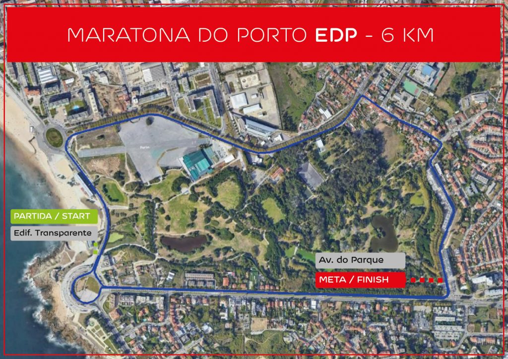 Трасса забега на 6 км в рамках марафона в Порту (Maratona do Porto EDP) 2021